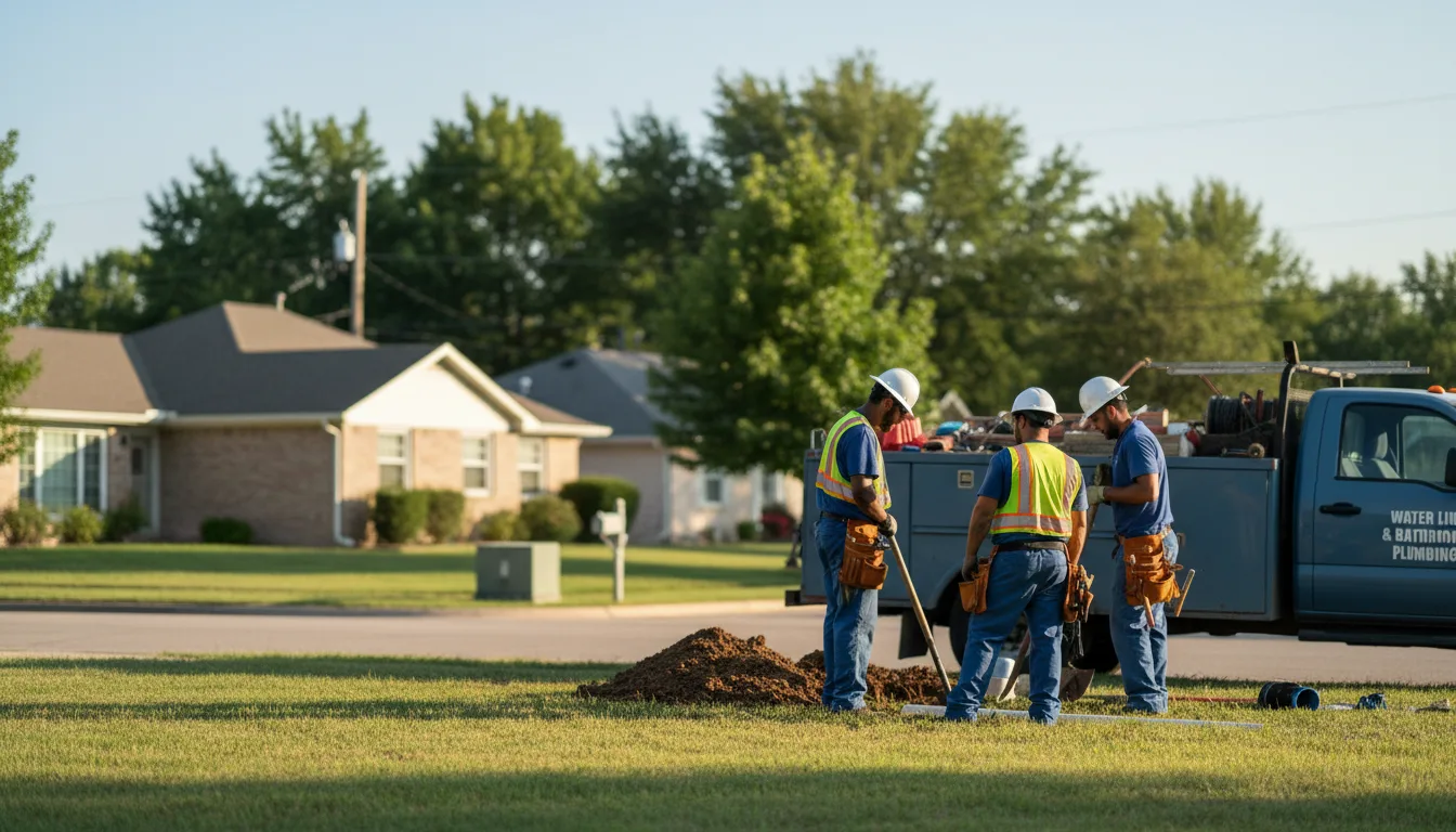 Residential water line and bathroom plumbing service in Orland, IN